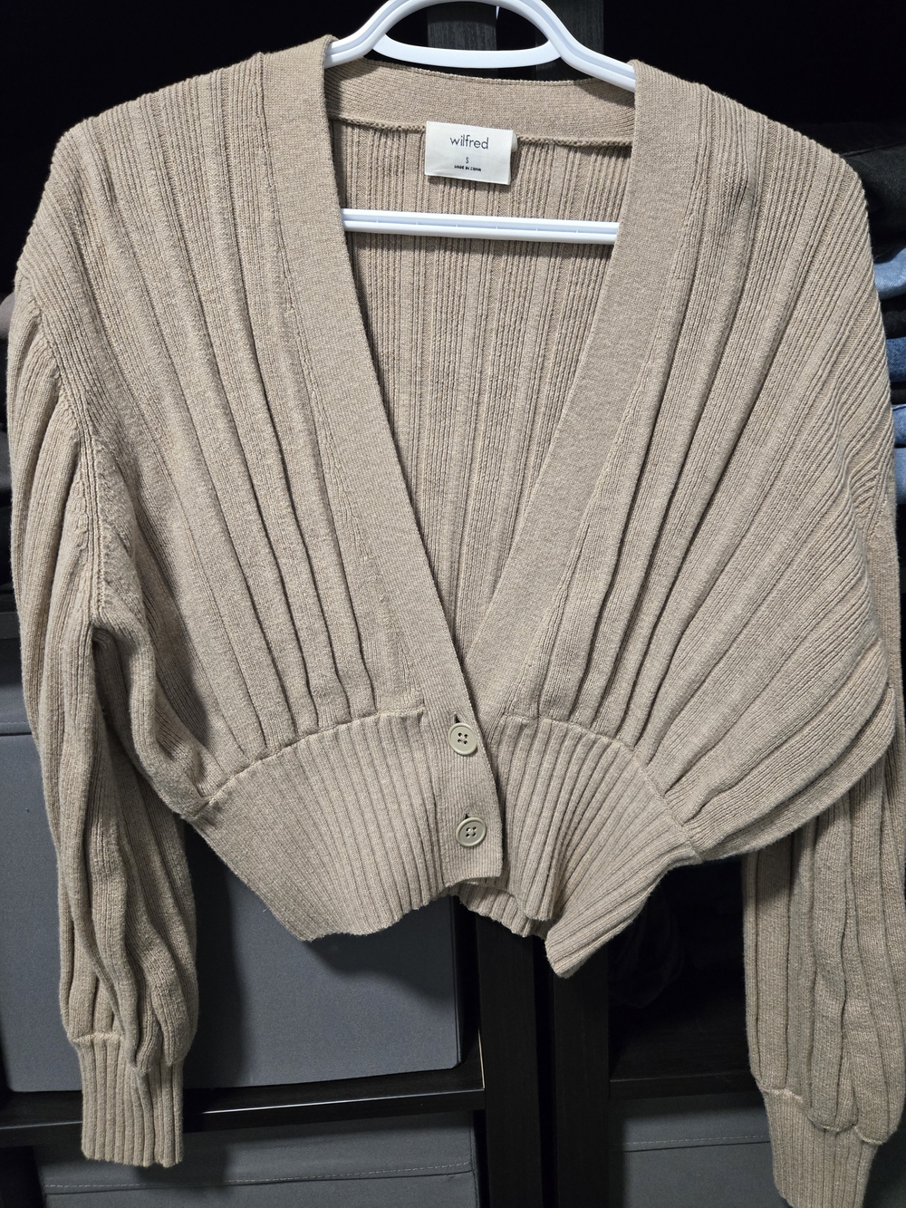 Aritzia Wilfred Thais Plunge Front Cardigan Size S
